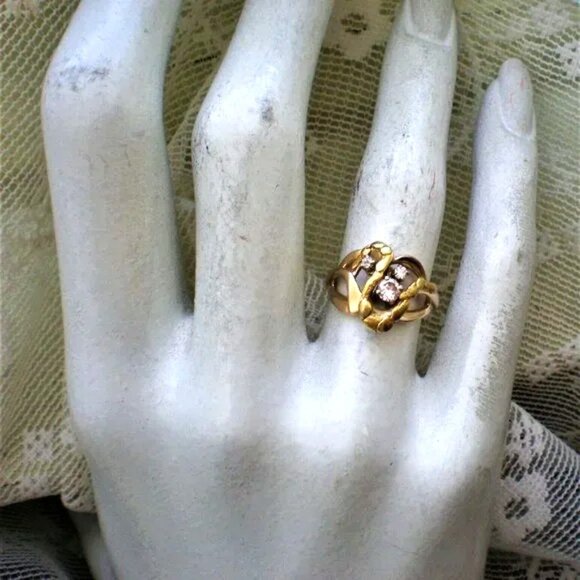 Designer Solid 14K Yellow Gold Real 22K Gold Nugget Diamond Cluster Ring - Picture 11 of 12